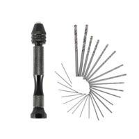 Mandouer 26-teiliges Handbohrer-Set mit Präzisions-Stiftspannfutter und HSS Mini-Bohrern für Modellbau, Holz, Harz, Schmuckherstellung und Bastelarbeiten