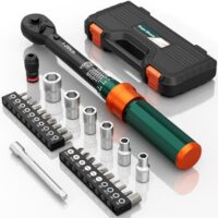 NADOKHI Drehmomentschlüssel für Fahrrad-Reparatur, 29-teiliges Set mit Verlängerungsstange und Stecksätzen, ideal für Motorrad- und Mountainbike-Reparatur