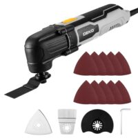 Oszillationswerkzeug 300W von DEKOPRO: Multifunktionswerkzeug mit 6 Drehzahlen und 3 Klingen für Holz, Kunststoff und Metall - Ideal zum Schneiden, Schleifen und Schaben.