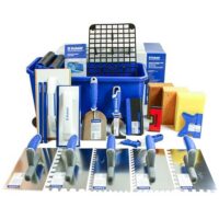 Profi-Fliesenwaschset 20l - professionelles Waschset für Fliesenleger, inkl. Fliesenwaschbrett, Fugenbrett, Fliesenschwamm und Glättekelle.