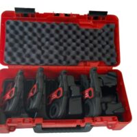 Hochwertiges Pressbackenset für Handwerker und DIY-Freunde, bestehend aus vier verschiedenen Pressbacken zur Anpressung von Rohren und Leitungen, hochbelastbarer Spezialstahl, langlebige Langlebigkeit, präzisionsgefertigte Kontur, 3-Bolzen-Gleichtaktmechanik