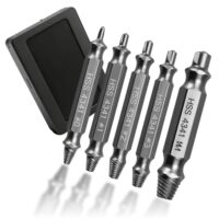 Screw Extractor Set 5 Stück, Linksausdreher für beschädigte Schrauben, Werkzeug Set für Heimwerker und Werkstatt