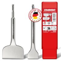 SCHWABENBACH Fliesenmeißel Sds Plus - 2teile 250 mm lang - Flachmeißel Sds Plus 50 mm + Sds Meißel Breit 100 mm - Sds Plus Meißel Set - Bohrhammer Meißel kompatibel mit Bosch Hilti