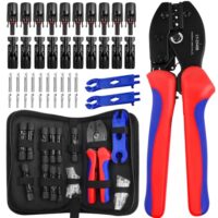 Solar Crimpzange Set, 10 Paar PV Stecker für Solarkabel (2.5/4/6 mm²) mit Montageschlüssel zur Verkabelung von Solarpanel