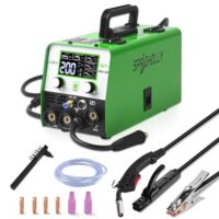 Schweißgerät mit 5 Funktionen: MIG/MAG, Fülldraht ohne Gas, MMA, Lift TIG - kompatibel mit Spool-Gun und synergischer Steuerung
