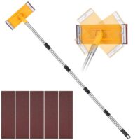 150cm Trockenbaustabschleifer mit 10 selbstklebenden Schleifblättern und aluminiumoxid-Schleifkörpern für ein einfaches und effizientes Schleifen von hängenden Oberflächen, Decken und schwer zugänglichen Ecken