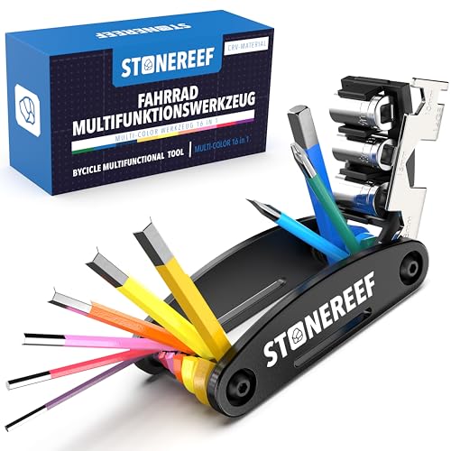 16-in-1 Fahrrad Multitool mit Sechskantschlüssel, Steckschlüsseln und Maulschlüsseln - ideal für MTB und Rennrad