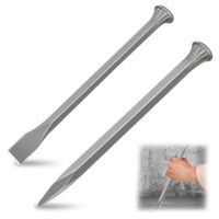 Zwei-teiliges hochgekohltetes Stahlmeißel Set für die Bearbeitung von Metall, Holz, Stein und Beton mit Flachmeißel und Spitzmeißel