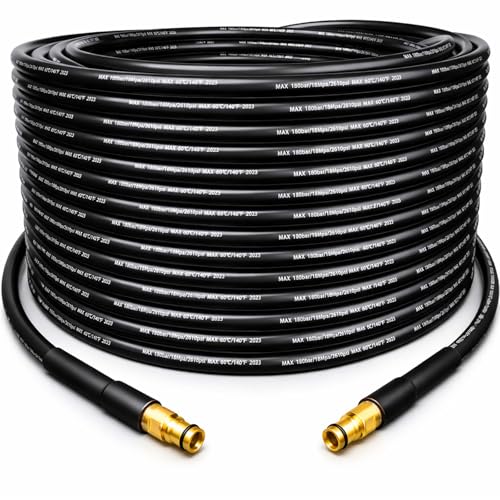 Hochwertiger 20M Hochdruckschlauch für Kärcher K2, K3, K4, K5, K6 und K7 Hochdruckreiniger mit Click Quick Connect Stecksystem, Verlängerungsschlauch und Ersatzteile