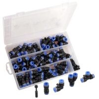 Pneumatik Steckverbinder Set mit 60 Stücken, 6mm Außendurchmesser, hochwertiger Kunststoff, Push-to-Connect-System, ideal für Pneumatikschläuche und Rohre