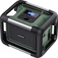 Robustes und widerstandsfähiges Baustellenradio mit DAB+ und UKW, unterstützt Marken-Akkus von Makita, DeWalt, Bosch Professional und Milwaukee