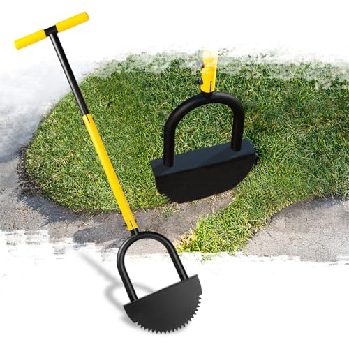 Manueller Rasenkantenstecher mit verstellbarer Länge, Sägezahn-Kantenstecher für Gartenarbeit