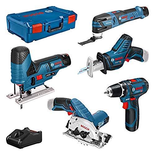 Bosch Professional 12V System Combo Kit: Ein umfassendes Werkzeug-Set für Heimwerker und Profis mit sechs verschiedenen Geräten, drei 3.0Ah-Akkus und einem Ladegerät.