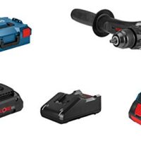 Bosch Professional 18V System Akku Schlagbohrschrauber GSB 18V-110 C mit 2x 4,0Ah ProCore18V-Akkus und Schnellladegerät GAL 18V-40 auf einem weißen Hintergrund