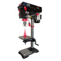 Bucktool 305 mm Tischbohrmaschine, 750 W Induktionsmotor, variable Drehzahl 440–2580 U/min, Säulenbohrmaschine mit Laser, Bohrtiefenanschlag und neigbarem Arbeitstisch für Metall, Holz und Kunststoff