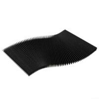 Flexibler Faltenbalg für CNC Fräsmaschinen - Schutzabdeckung mit 3-fach Gewebe, schwarzer Farbe, Breite 15mm, Höhe 100-300mm und Länge 1,5m (150mm)