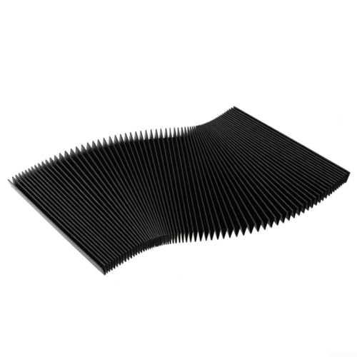 Flexibler Faltenbalg für CNC Fräsmaschinen - Schutzabdeckung mit 3-fach Gewebe, schwarzer Farbe, Breite 15mm, Höhe 100-300mm und Länge 1,5m (150mm)