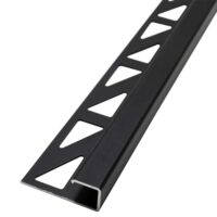 Dalsys Fliesenschiene Eckprofil 2,5m x 8mm Schwarz Alu - Aluminium Fliesenprofil für optimalen Schutz vor Wasserschäden und anderen möglichen Schäden in Bad oder Küche