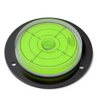 Wasserwaage mit Flansch, Dosenlibelle klar 80 mm, geflanschte Winkel-Wasserwaage, rundes Acrylgehäuse, Bulls-Eye Libelle
