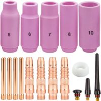 Einfaches und effizientes Schweißen mit dem EATBALE Wig Schweißzubehör Verschleißteile Set für WP-26 Wig-Schweißbrenner, inklusive Gaslinse, Spannhülsen, Gehäuse, Keramikdüsen und hintere Kappe