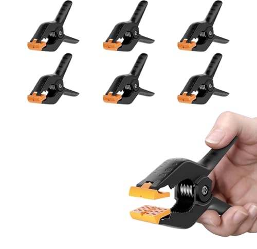 Klemmzwingen 4,5 Zoll/11,4cm Federzwinge Set Klammern Groß, Hintergrund Klammer Verstellbar Leimzwingen Greenscreen Klemmkraft für Fotostudios, Hintergründe