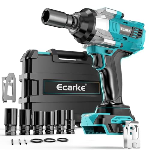 Akku-Schlagschrauber mit Nuss Set für Makita 18V Lithium-Akku, 2800RPM Bürstenloser Schlagschraube mit LED-Licht
