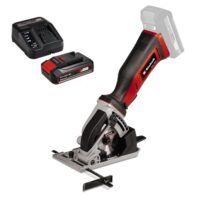Einhell Akku-Mini-Handkreissäge TE-CS 18/89 Li Power X-Change, Lithium-Ionen, 18 V, max. 28 mm, Sägeblatt Ø 89 mm, Absaugadapter, Parallelanschlag, inkl. 2,5 Ah Akku und Ladegerät