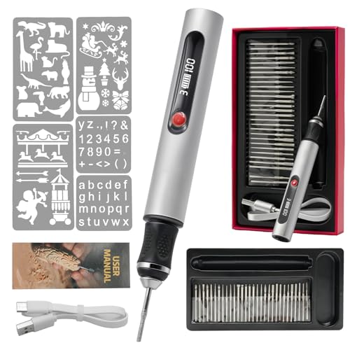 Elektrischer Gravierstift mit 30 Bits, Multifunktions-Graviermaschine für Schmuck, Glas und Keramik, ideal für DIY und Hobbyisten