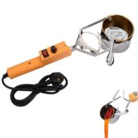 Elektrischer Schmelztiegel für Blei, Metallschmelzofen mit Griff, tragbarer Bleischmelztiegel für Angelgewichtsformen, Tiegel mit 65 mm Tiefe, Temperatur 150–450 ℃, für DIY-Metallanhänger