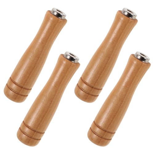 Ergonomische Feilengriffe aus Holz, 4 Stück, rutschfest und robust, ideal für Metall- und Holzfeilen in der Werkstatt oder Bastelstube