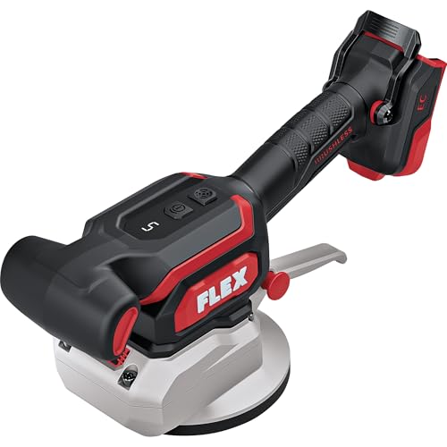 FLEX Akku-Fliesenrüttler TV 18-EC C, 18 V, Ø 120 mm Vibrationsplatte, bürstenloser Motor, EMS, LED Akkuanzeige, ergonomisch, ohne Akku/Ladegerät, Fliesenvibrator