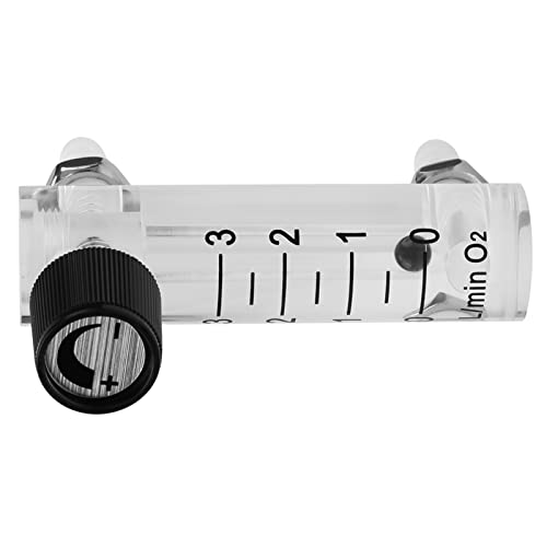 Gasregler Durchflussmesser mit Regelventil für Sauerstoff/Luft/Gas, 0-3 L/min, Messgerät für Gasdurchsatz