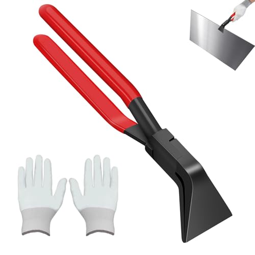 Falzzange 45° mit Griff und Handschuhen für das Biegen und Glätten von Blechen, hochwertige Werkzeug für Anfänger und Fortgeschrittene.