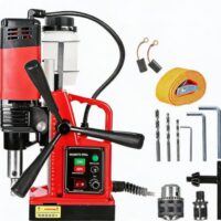Magnetbohrmaschine mit 50-stufiger Drehzahlregelung und Kernbohrleistung bis 50 mm für Stahl, 220V EU-Steckdose