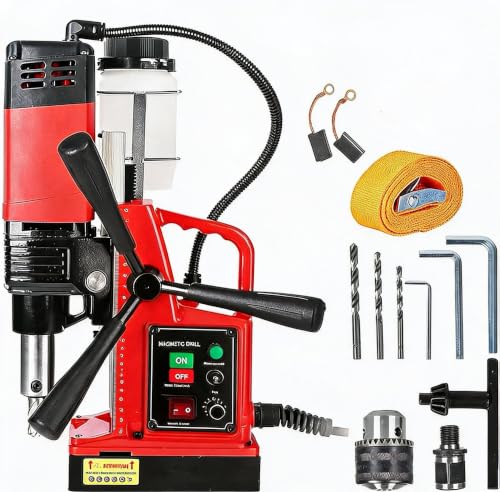 Magnetbohrmaschine mit 50-stufiger Drehzahlregelung und Kernbohrleistung bis 50 mm für Stahl, 220V EU-Steckdose