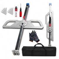 Gipskarton-Schneider mit Doppel-Führung, ideal für Trockenbau-Arbeiten, präzises Schneiden von Gipskartonplatten, inkl. Tragetasche und Handschuhe