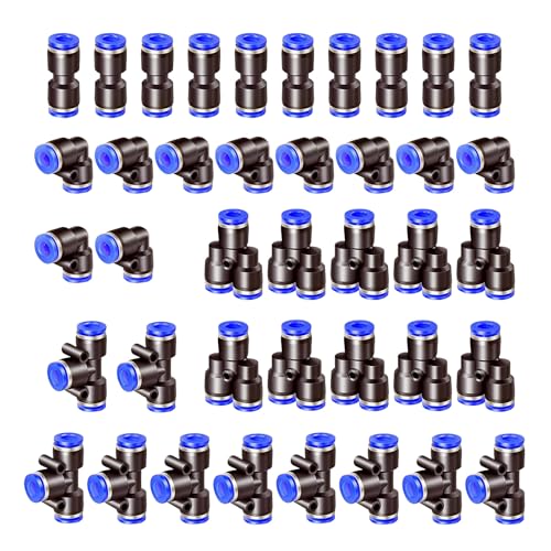 Schnellkupplungen für 8mm Rohr, Pneumatik Steckverbinder, Luftleitung Armaturen Kit