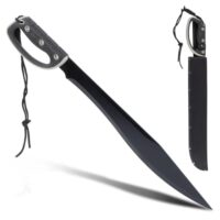 Ergonomische Gummigriff mit Handschutz - KS-11 Machete Garten mit robuster Edelstahlklinge für Gartenarbeiten - Machete Survival mit Handschutz ideal als Outdoor Messer inkl. Macheten Holster - Gesamtlänge 61cm Stabile Klinge Schwarz