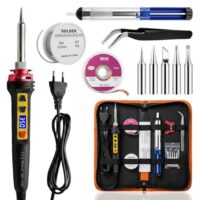 Lötkolben Set 100W mit LCD-Anzeige, Einstellbar Temperatur 200-600°C. Perfektes Werkzeug für jeden Heimwerker mit präziser Temperaturregelung und variabler Lötstärke.