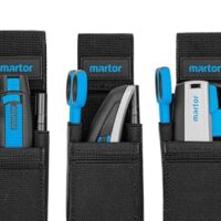 Praktische Gürteltasche für Cuttermesser, Sicherheitsmesser und Werkzeug mit 4 Fächern, Nylon, Schwarz