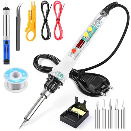 OneAmg Lötkolben Set 80W, Elektronik Lötkolben mit Digitalanzeige, Einstellbare Temperatur 180-500°C