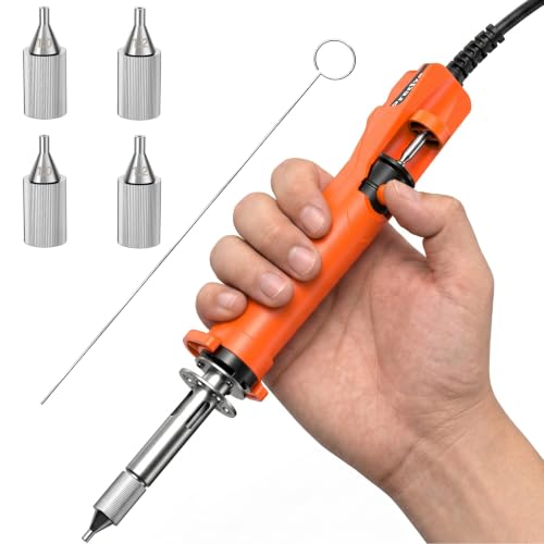 Preciva Entlötpumpe Lötabsauger-Set mit 4 Entlötspitzen für effizientes Arbeiten