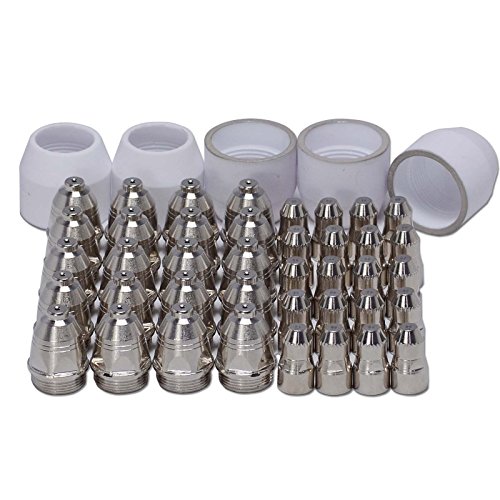 RIVERWELD P80 Plasma-Schneidbrenner Verbrauchsmaterial KIT, 45 Stück Plasma-Schneiddüse, hohe Leistungsfähigkeit und langfristige Zuverlässigkeit