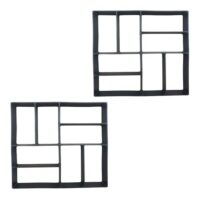 Pflastersteine, Garten-Trittsteine, Beton-Gießformen aus PP-Material, schwarz, 2er Set, individuelle Gartengestaltung