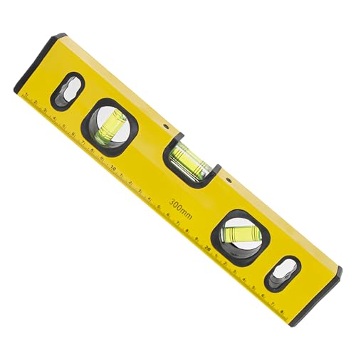 SHENGYIG Wasserwaage Magnetisch, 30cm Wasserwaage mit Magnetstreifen, Aluminiumlegierung Wasserwage, Enthält 3 Messlibellen, für Heimwerker, Baustellenvermessung und Abnahmeprüfungen