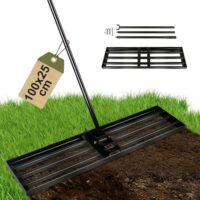 Handliches und Arbeitssparendes Rasen-Nivellierrechen für Hof, Golfplatz & Garten mit verstellbarer Griff und Drehsteckersystem
