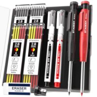 Bleistifte Set mit 2 Zimmermannsbleistiften und Markierstift, ideal für Tischlern und Holzbearbeiter
