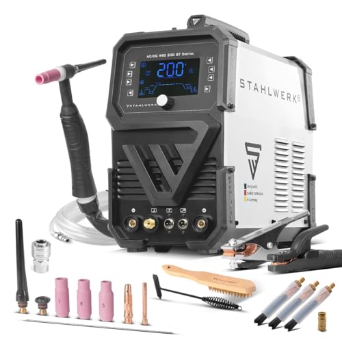 STAHLWERK Schutzgasschweißgerät 3-in-1 AC/DC WIG 200 ST Digital bis 200 A mit digitaler Steuerung und professionellen Funktionen