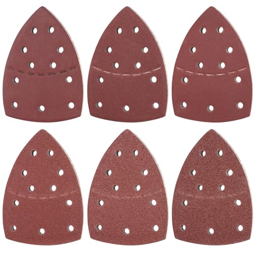 60 Stück Schleifpapiere mit Klettverschluss für Bosch PSM 100A, PSM 160, PSM 200 AES, PSM 18, PDA 180, je 10 Stück in Körnung 40/60/80/120/180/240