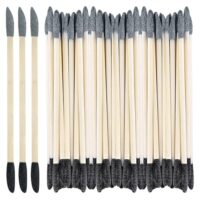 100 Stück Schleifstäb Set, 2-in-1 Holzstab mit Schleifklotz, Schleifstift, doppelendige Schleifstifte und Schleifstifte für Gundam Modellbau, Maniküre, Holzhandwerk Polieren